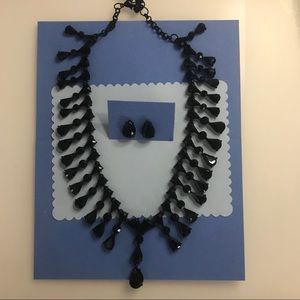 Black Matching Necklace & Earrings